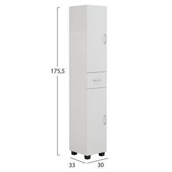 CABINET ADEMIA MULTI-PURPOSE COLUMN MELAMINE WHITE 30x33x175,5Hcm.FK9124.11