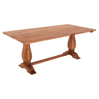 DINING TABLE GUIN FK9463.01 TEAK WOOD CARVED LEGS 200x100x78Hcm.