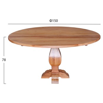 TABLE ROUND VEDU FK9464.01 TEAK WOOD CARVED LEG Φ150x78Hcm. TABLE ROUND VEDU FK9464.01 TEAK WOOD CARVED LEG Φ150x78Hcm.