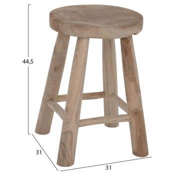 STOOL KONT FK9337 SOLID TEAK SHORT NATURAL Φ30Χ45Ηcm. STOOL KONT FK9337 SOLID TEAK SHORT NATURAL Φ30Χ45Ηcm.