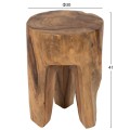 3-LEG STOOL SOLID TEAK NATURAL COLOR Φ30x40Hcm.FK9349