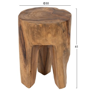 3-LEG STOOL SOLID TEAK NATURAL COLOR Φ30x40Hcm.FK9349 3-LEG STOOL SOLID TEAK NATURAL COLOR Φ30x40Hcm.FK9349