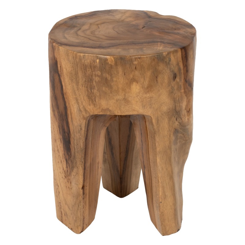 3-LEG STOOL SOLID TEAK NATURAL COLOR Φ30x40Hcm.FK9349