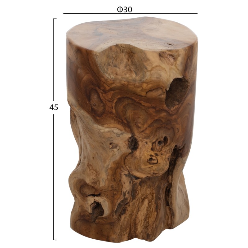 SIDE TABLE/STOOL ROUND SOLID TEAK WOOD NATURAL COLOR Φ30X45Hcm.FK9350