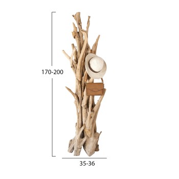 FLOOR STANDING HANGER FK9367 SOLID TEAK NATURAL 36x30x183Hcm. FLOOR STANDING HANGER FK9367 SOLID TEAK NATURAL 36x30x183Hcm.