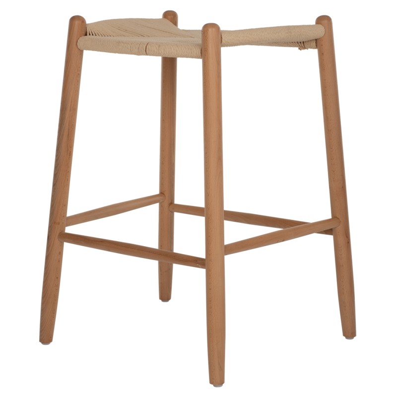 BAR STOOL MEDIUM HEIGHT BEECH WOOD-ROPE 44x46x65Hcm.FK9321.01 BAR STOOL MEDIUM HEIGHT BEECH WOOD-ROPE 44x46x65Hcm.FK9321.01