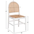 CHAIR BEECH WOOD WHITE-RATTAN BEIGE FK9407.03 43x50x87Hcm.
