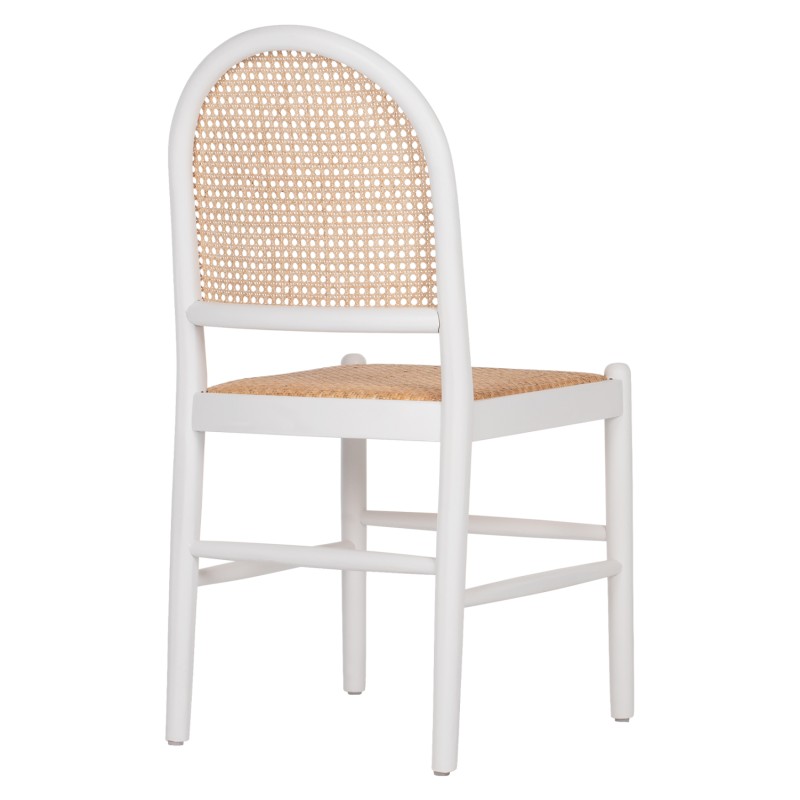 CHAIR BEECH WOOD WHITE-RATTAN BEIGE FK9407.03 43x50x87Hcm.