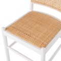 CHAIR BEECH WOOD WHITE-RATTAN BEIGE FK9407.03 43x50x87Hcm.