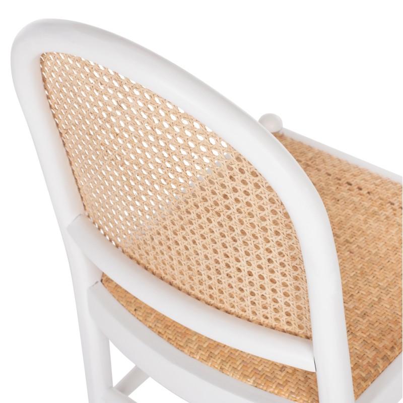 CHAIR BEECH WOOD WHITE-RATTAN BEIGE FK9407.03 43x50x87Hcm.