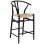BAR STOOL BRAVE FK9405.02 WITH WISHBONE BACK BEECH WOOD BLACK--WHITE ROPE 48x53x100Hcm.