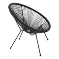 ARMCHAIR ACAPULCO NEST-TYPE BLACK METAL AND BLACK P.E.RATTAN FK5872.01 70x73x79 cm. ARMCHAIR ACAPULCO NEST-TYPE BLACK METAL AND BLACK P.E.RATTAN FK5872.01 70x73x79 cm.