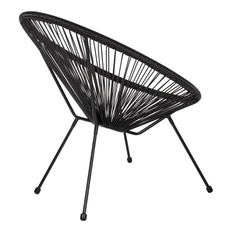 ARMCHAIR ACAPULCO NEST-TYPE BLACK METAL AND BLACK P.E.RATTAN FK5872.01 70x73x79 cm. ARMCHAIR ACAPULCO NEST-TYPE BLACK METAL AND BLACK P.E.RATTAN FK5872.01 70x73x79 cm.