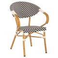 ARMCHAIR ALUMINUM FK5861.01 BAMBOO LOOK BLACK-WHITE ARMCHAIR ALUMINUM FK5861.01 BAMBOO LOOK BLACK-WHITE