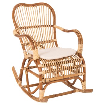 ROCKING RATTAN ARMCHAIR SANTA FE FK9343 WITH SEAT CUSHION 60x103x90Ηcm.