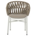 ARMCHAIR ALUMINUM WHITE WITH BEIGE ROPE 57x56x78Η cm.FK5857.02 ARMCHAIR ALUMINUM WHITE WITH BEIGE ROPE 57x56x78Η cm.FK5857.02