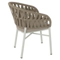 ARMCHAIR ALUMINUM WHITE WITH BEIGE ROPE 57x56x78Η cm.FK5857.02 ARMCHAIR ALUMINUM WHITE WITH BEIGE ROPE 57x56x78Η cm.FK5857.02