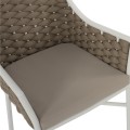 ARMCHAIR ALUMINUM FK5858.02 WHITE WITH BEIGE ROPE 56x58x76Hcm. ARMCHAIR ALUMINUM FK5858.02 WHITE WITH BEIGE ROPE 56x58x76Hcm.