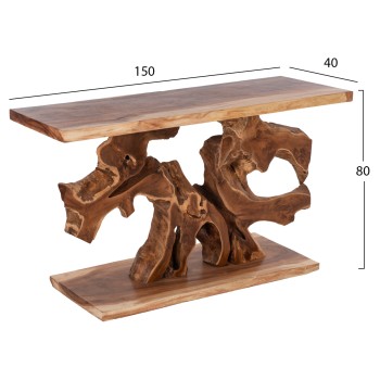 CONSOLE FK9357 SOLID TEAK NATURAL 150X40X80H CONSOLE FK9357 SOLID TEAK NATURAL 150X40X80H
