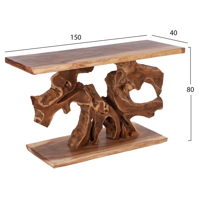 CONSOLE FK9357 SOLID TEAK NATURAL 150X40X80H CONSOLE FK9357 SOLID TEAK NATURAL 150X40X80H