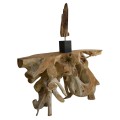 CONSOLE FK9370 SOLID TEAK ROOT NATURAL 120Χ36Χ70H CONSOLE FK9370 SOLID TEAK ROOT NATURAL 120Χ36Χ70H