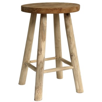 STOOL MADE OF TEAK WOOD NATURAL Φ35x62Hcm.FK9479