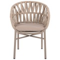 ARMCHAIR ALUMINUM LIGHT MOCHA & BEIGE ROPE 57x56x78Hcm.FK5857.03 ARMCHAIR ALUMINUM LIGHT MOCHA & BEIGE ROPE 57x56x78Hcm.FK5857.03