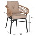 ARMCHAIR ALUMINUM DARK GREY PROFESSIONAL RATTAN AND CUSHIONS BEIGE FK5863.01 60x56x84 cm. ARMCHAIR ALUMINUM DARK GREY PROFESSIONAL RATTAN AND CUSHIONS BEIGE FK5863.01 60x56x84 cm.