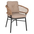 ARMCHAIR ALUMINUM DARK GREY PROFESSIONAL RATTAN AND CUSHIONS BEIGE FK5863.01 60x56x84 cm. ARMCHAIR ALUMINUM DARK GREY PROFESSIONAL RATTAN AND CUSHIONS BEIGE FK5863.01 60x56x84 cm.