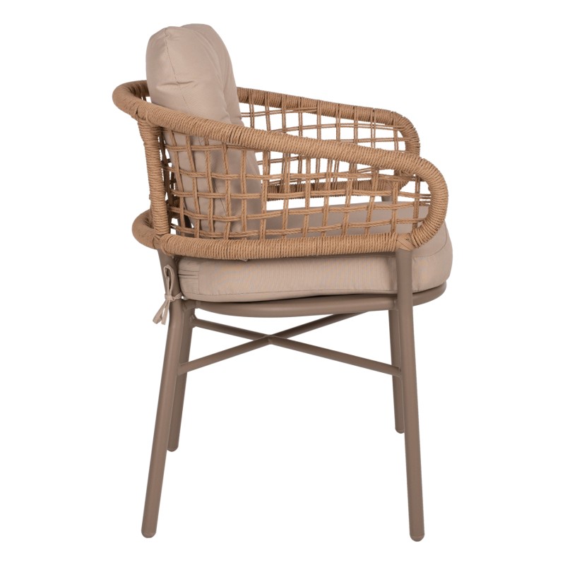 ARMCHAIR ALUMINUM MOCHA PROFESSIONAL RATTAN & CUSHIONS BEIGE FK5863.02 60x56x84H cm. ARMCHAIR ALUMINUM MOCHA PROFESSIONAL RATTAN & CUSHIONS BEIGE FK5863.02 60x56x84H cm.