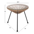 SIDE TABLE ALLEGRA PROFESSIONAL BLACK METAL LEGS RATTAN NATURAL FK5873.01 D47Χ45Hcm. SIDE TABLE ALLEGRA PROFESSIONAL BLACK METAL LEGS RATTAN NATURAL FK5873.01 D47Χ45Hcm.