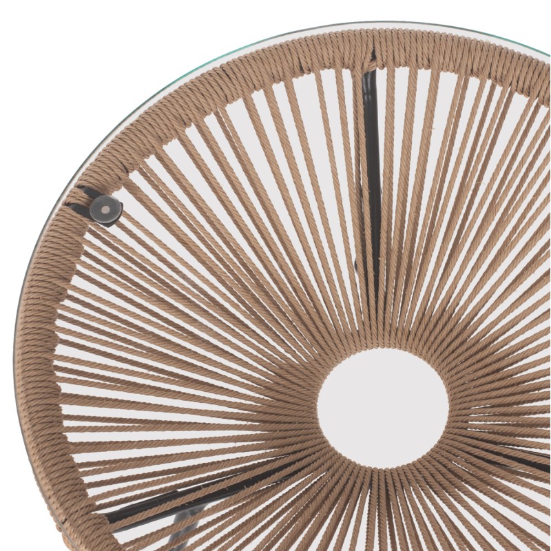 SIDE TABLE ALLEGRA PROFESSIONAL BLACK METAL LEGS RATTAN NATURAL FK5873.01 D47Χ45Hcm. SIDE TABLE ALLEGRA PROFESSIONAL BLACK METAL LEGS RATTAN NATURAL FK5873.01 D47Χ45Hcm.