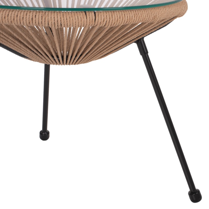 SIDE TABLE ALLEGRA PROFESSIONAL BLACK METAL LEGS RATTAN NATURAL FK5873.01 D47Χ45Hcm. SIDE TABLE ALLEGRA PROFESSIONAL BLACK METAL LEGS RATTAN NATURAL FK5873.01 D47Χ45Hcm.