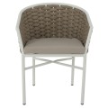 ARMCHAIR ALUMINUM FK5859.02 WHITE AND BEIGE FOAMY ROPE ARMCHAIR ALUMINUM FK5859.02 WHITE AND BEIGE FOAMY ROPE