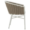ARMCHAIR ALUMINUM FK5859.02 WHITE AND BEIGE FOAMY ROPE ARMCHAIR ALUMINUM FK5859.02 WHITE AND BEIGE FOAMY ROPE