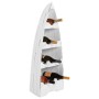 BOTTLE RACK VERTICAL BOAT SHAPE 10 PLACES MAHOGANY WOOD FK9493 36x26x92,5H cm