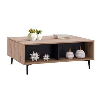 COFFEE TABLE MARGARIT LIFTABLE MELAMINE IN OAK-GREY COLOR 100x58x39-53Ycm.FK8677.11