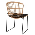 CHAIR PROFESSIONAL METAL BLACK CUSHION BLACK RATTAN NATURAL 51.5x58x86Hcm.FK5866.01 CHAIR PROFESSIONAL METAL BLACK CUSHION BLACK RATTAN NATURAL 51.5x58x86Hcm.FK5866.01