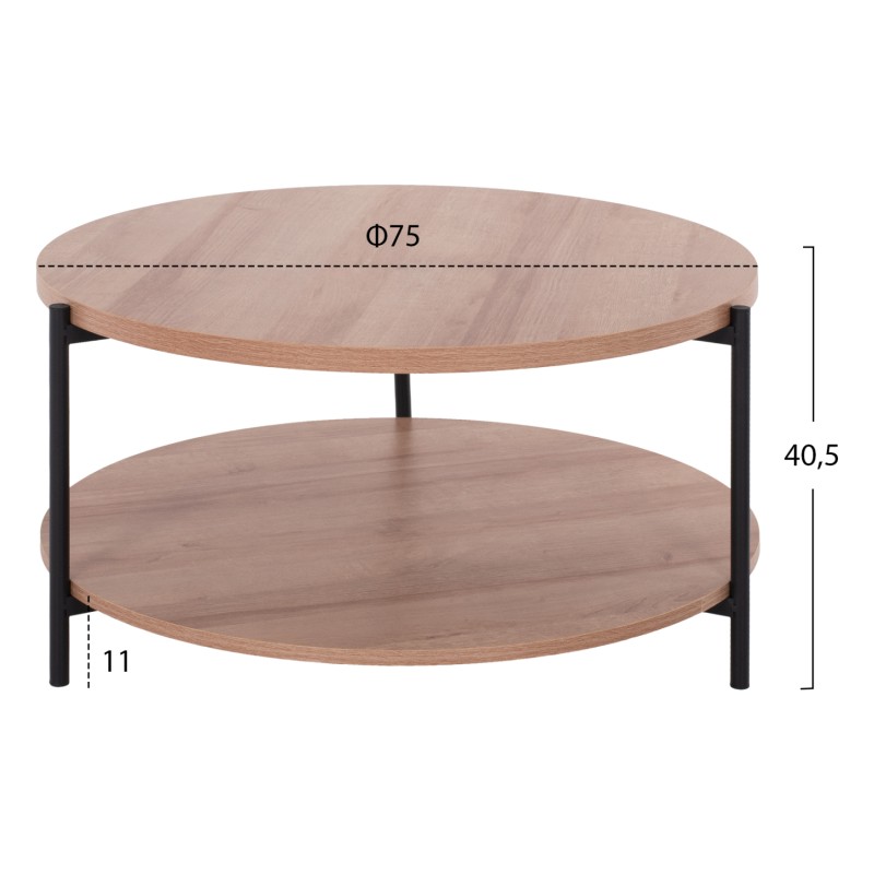 LIVING ROOM TABLE MATTEO 2 LEVELS ROUND FK8753.11 Φ75x40,5Hcm.