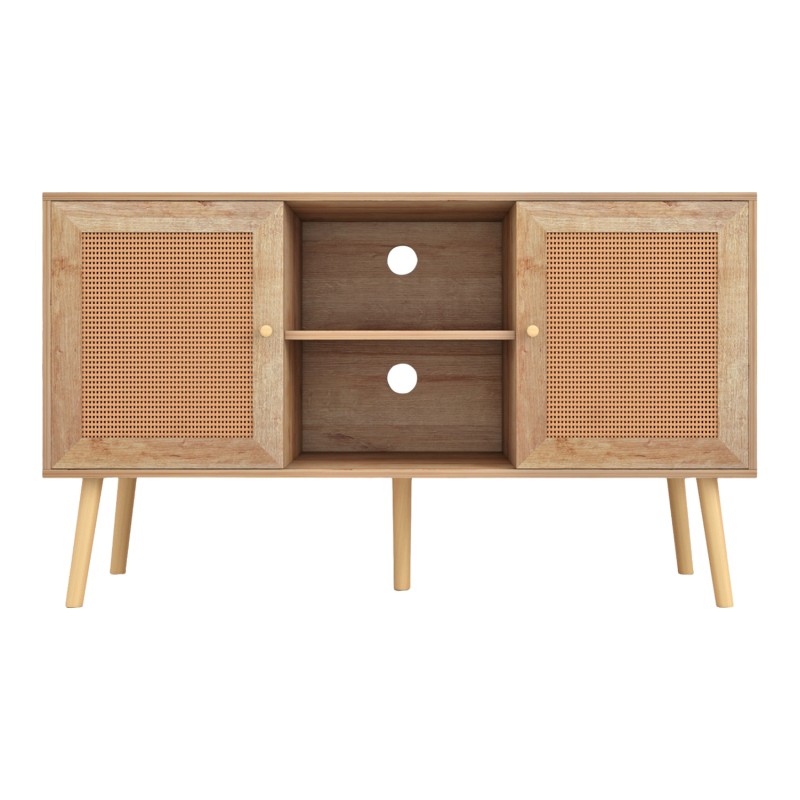 TV STAND MELAMINE COLM RATTAN DOORS FK9223.11 NATURAL COLOR 120x39x56,5Hcm. TV STAND MELAMINE COLM RATTAN DOORS FK9223.11 NATURAL COLOR 120x39x56,5Hcm.