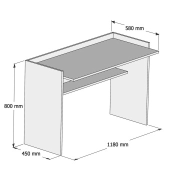 DESK MELAMINE WHITE 118x58x80Hcm.FK9227.11 DESK MELAMINE WHITE 118x58x80Hcm.FK9227.11
