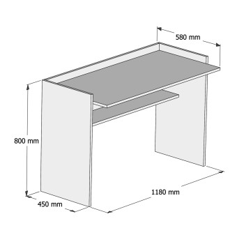 DESK MELAMINE SONOMA WHITE 118x58x80Hcm.FK9227.12 DESK MELAMINE SONOMA WHITE 118x58x80Hcm.FK9227.12