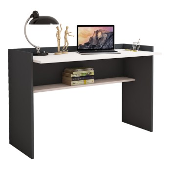 DESK MELAMINE GREY-WHITE 118x58x80Hcm.FK9227.13