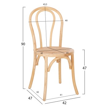 CHAIR MONTREAL VIENNA-STYLE BEECH WOOD FK8914.25 IN DARK HONEY COLOR 42x47x90H cm. CHAIR MONTREAL VIENNA-STYLE BEECH WOOD FK8914.25 IN DARK HONEY COLOR 42x47x90H cm.