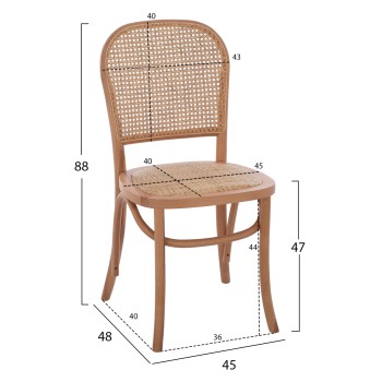 CHAIR SLOAN PROFESSIONAL BEECH WOOD PERFORATED BACKREST FK8915.21 NATURAL 45x48x88Hcm.
