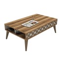 COFFEE TABLE MELAMINE FK9499.03 IN WALNUT COLOR WITH CREAM SIDES 105x60x36.6Hcm. COFFEE TABLE MELAMINE FK9499.03 IN WALNUT COLOR WITH CREAM SIDES 105x60x36.6Hcm.