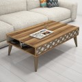 COFFEE TABLE MELAMINE FK9499.03 IN WALNUT COLOR WITH CREAM SIDES 105x60x36.6Hcm. COFFEE TABLE MELAMINE FK9499.03 IN WALNUT COLOR WITH CREAM SIDES 105x60x36.6Hcm.