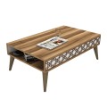 COFFEE TABLE MELAMINE FK9499.04 IN WALNUT COLOR AND WHITE SIDES 105x60x36.6Hcm. COFFEE TABLE MELAMINE FK9499.04 IN WALNUT COLOR AND WHITE SIDES 105x60x36.6Hcm.