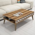 COFFEE TABLE MELAMINE FK9499.04 IN WALNUT COLOR AND WHITE SIDES 105x60x36.6Hcm. COFFEE TABLE MELAMINE FK9499.04 IN WALNUT COLOR AND WHITE SIDES 105x60x36.6Hcm.