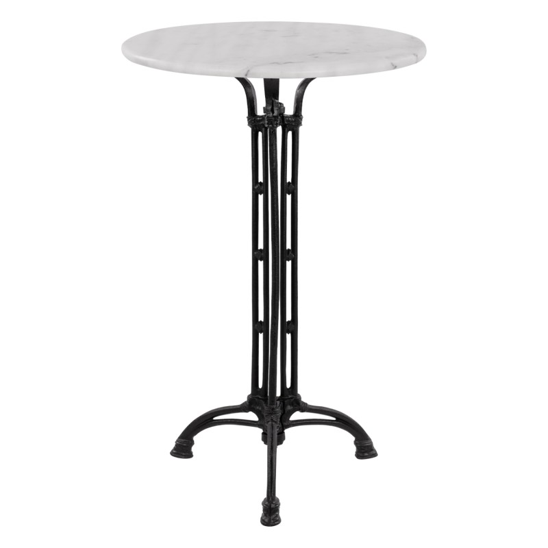 TABLE BRIELLE FK5890 WITH CAST IRON TREFOIL LEGS AND MARBLE TOP Φ60x110Hcm. TABLE BRIELLE FK5890 WITH CAST IRON TREFOIL LEGS AND MARBLE TOP Φ60x110Hcm.